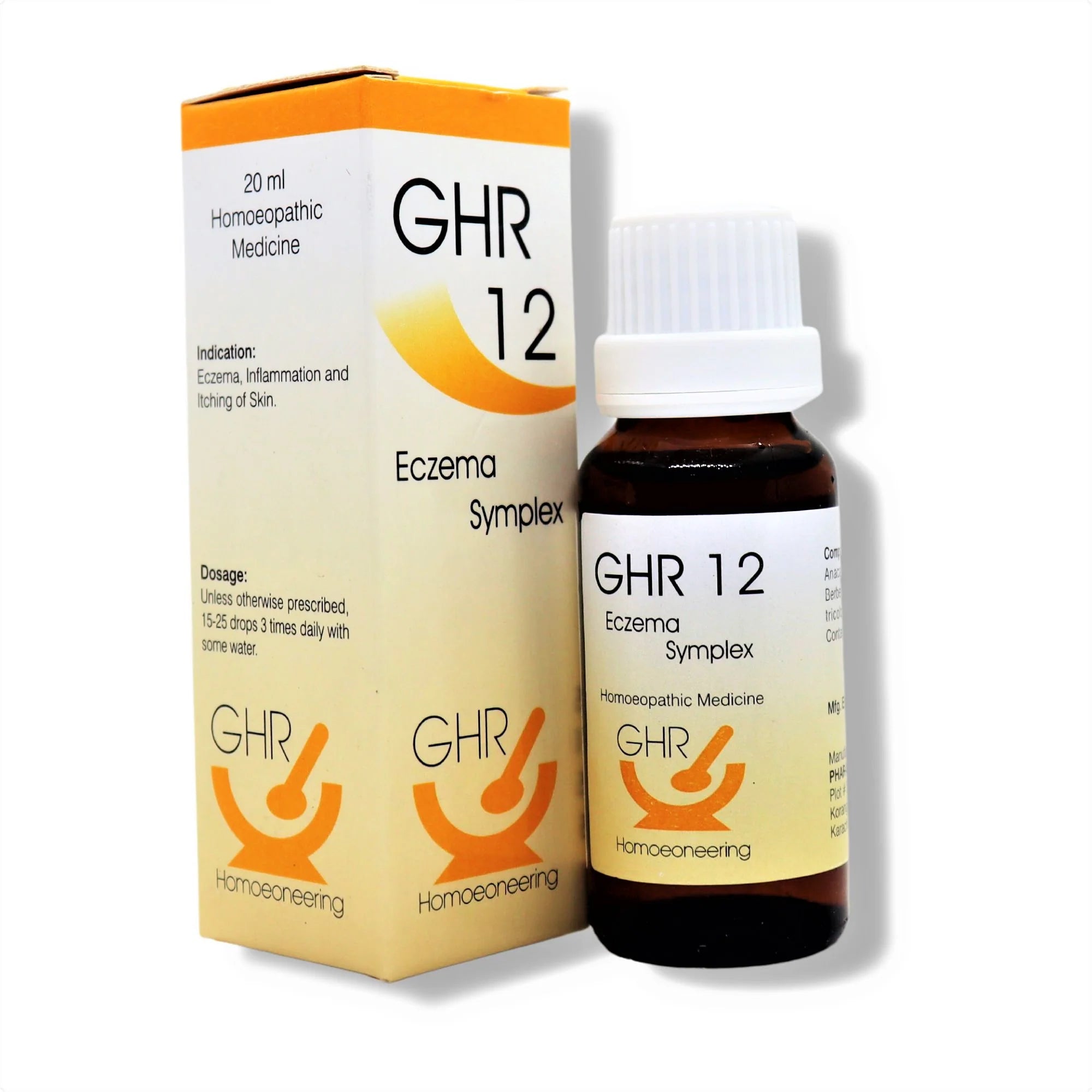 GHR 12 Drops - For Dry Eczema, Itching & Dermatitis