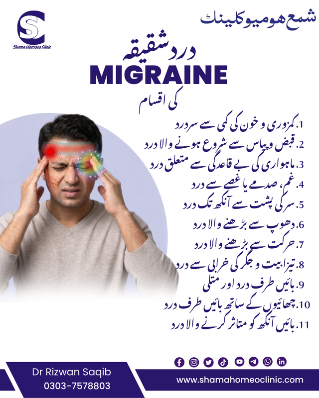 #Migraine دردشقیقہ اقسام
